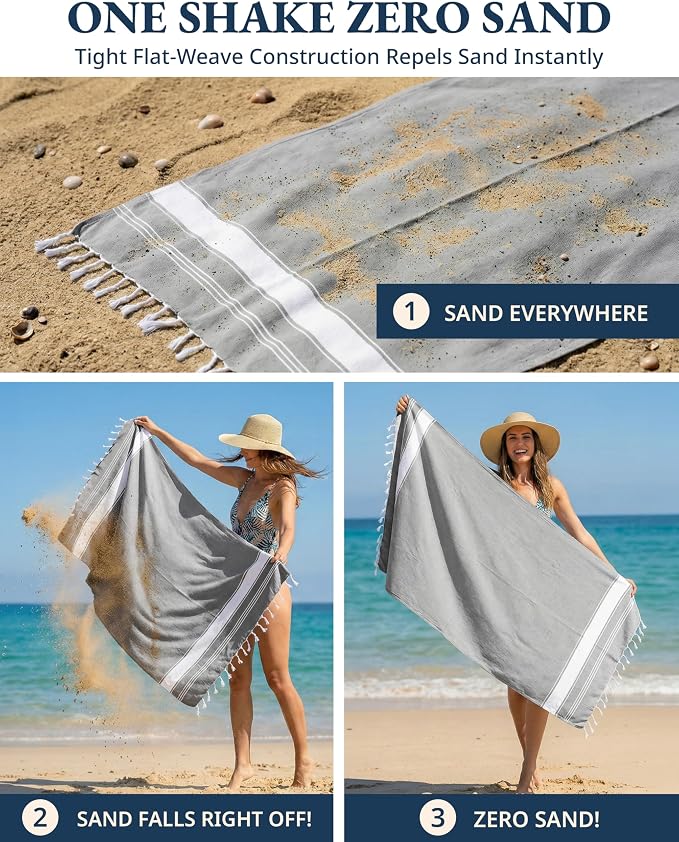 LANE LINEN Pool Towels, Turkish Beach Towels Oversized Set of 6, Pre-Washed, No Shrink, Quick Dry Travel Towel, Beach Towel for Women, Absorbent & Sand Free Towel, 39"x71" - Tropical Color