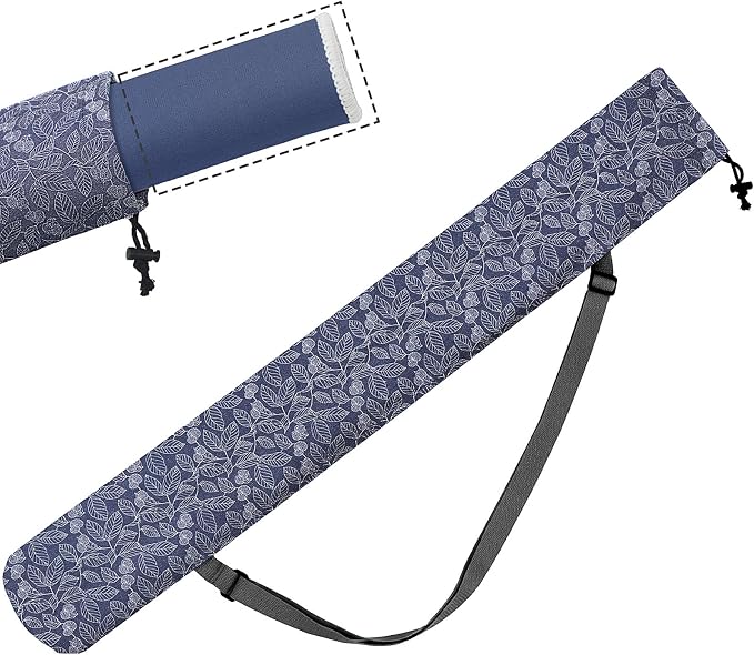 Shinylin 35 Inch Mahjong Mat Carrying Bag with Strap, Printed Drawstring Mahjong Holder Bag Outdoor Travel Canvas Storage for Board Games, Yoga Mats, Tripod