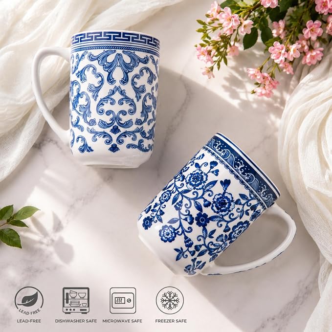 AmorArc Porcelain Tea Mug with Infuser and Lids, 18 Oz Large Cup Strainer with Bag Holder for Loose Leaf Tea, Steeping Coffee Mug for House-Warming Wedding Birthday Gift