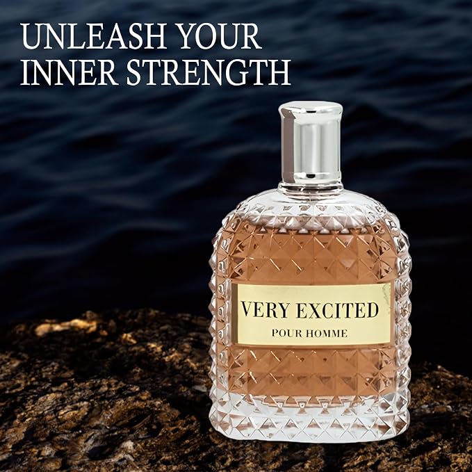 A CENTER 3Pack Men Colognes Combo Set Valent,Valuable,Very Excited 3.4 Fl Oz Each Eau De Parfume Spray with Woody Floral & Fruity Scent Perfume Gift Set Day to Night Use Fragrances