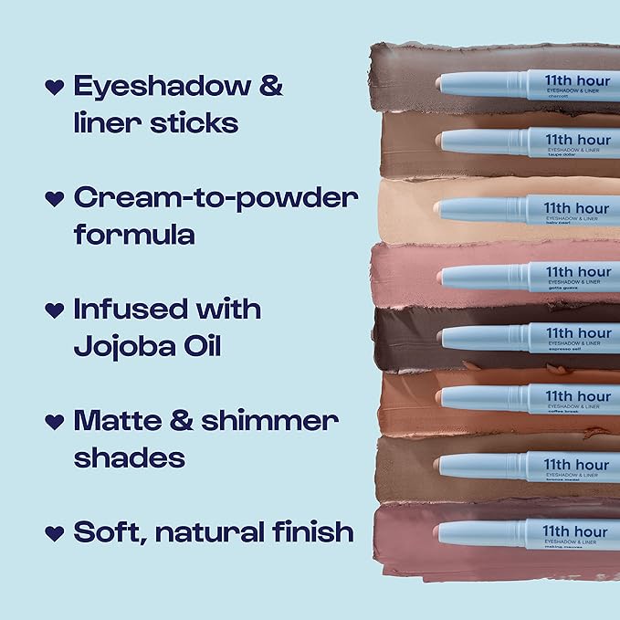 ALLEYOOP 11th Hour Cream Eyeshadow Sticks Bundle - Coffee Break (Matte) & Espresso Self (Matte) - Waterproof, Smudge-Proof, Crease-Proof Eyeshadow for Over 11 Hours