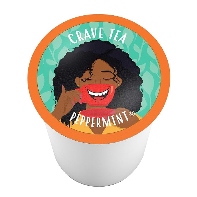 Crave Beverages Tea Pods, for Keurig K Cup Brewers, Peppermint, 40 Count