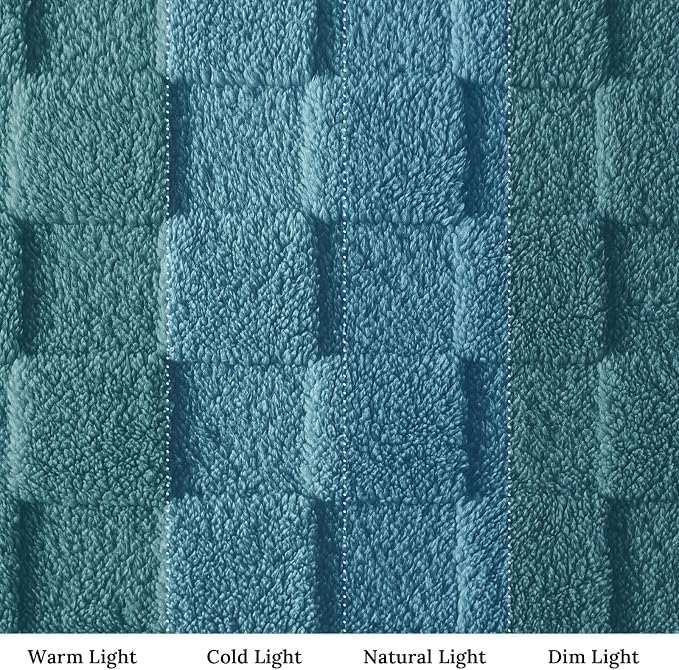 Exclusivo Mezcla 3D Checkered Fleece King Blanket for Bed, Slate Blue | Super Soft and Cozy Fluffy Blanket, Lightweigh and Breathable Blanket for Living Room, Bedroom, Decor, All Season, 104"x90"