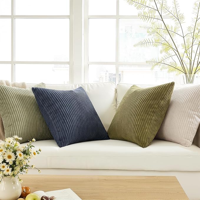 Topfinel Decorative Velvet Pillow Covers 18x18 Muted Teal Boho Farmhouse Couch Throw Pillows for Bed Pack of 4 Accent Modern Pillowcase Sofa Livingroom Home Decor