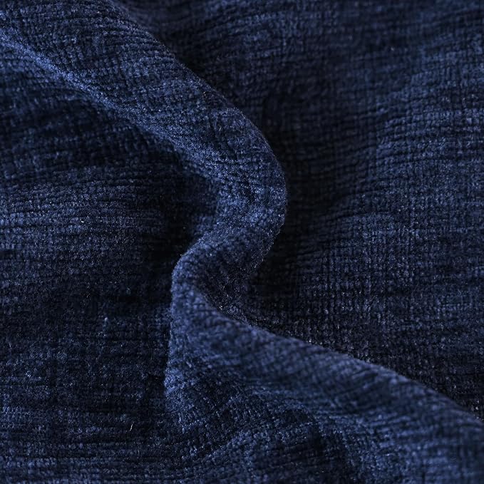 CaliTime Decorative Couch Throw Pillow Covers 22 X 22 Inches Navy Blue | Pack of 2, Cozy Chenille Cushion Cases, Cotton Thread Stitching Edges, for Sofa Bed Living Room Farmhouse