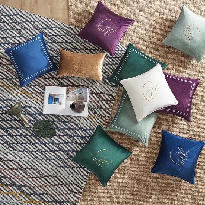 GIGIZAZA Gold Velvet Pillow Covers 12x20 Decorative Pillows Pack of 2 | Lumbar Throw Pillows for Couch Sofa,300gsm Soft Textured Fabric,Modern Accent Pillowcases,Luxury Cushion Covers