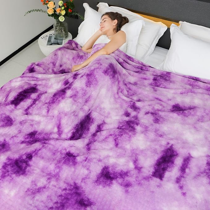 MUGD Big Blanket Fuzzy Soft Cozy Purple Throw Blanket Throw Blanket for Bed King Size
