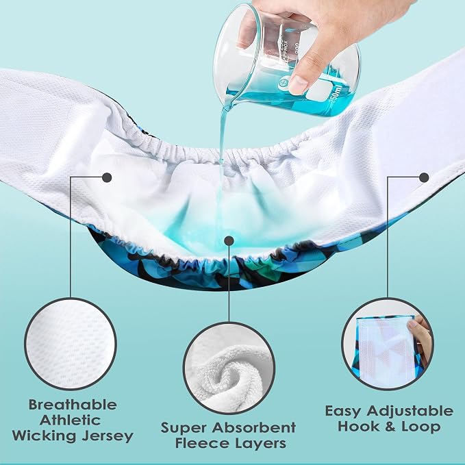 wegreeco Washable Male Dog Belly Band (Stylish Pattern)- Pack of 3 - Male Dog Belly Wrap, Dog Diapers Male (Abstract Geometrical Blue, Medium)
