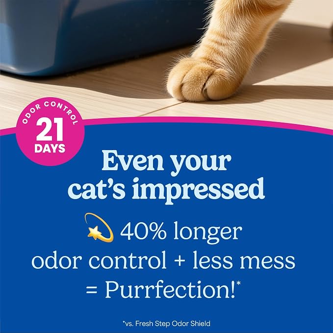 Fresh Step Advanced Clean Paws Multi Cat Clumping Cat Litter, 18.5 lb, 2 Pk | Low Tracking Granules for Less Mess, Scented with Febreze Freshness, Low Dust, Compatible with Most Auto Litter Boxes