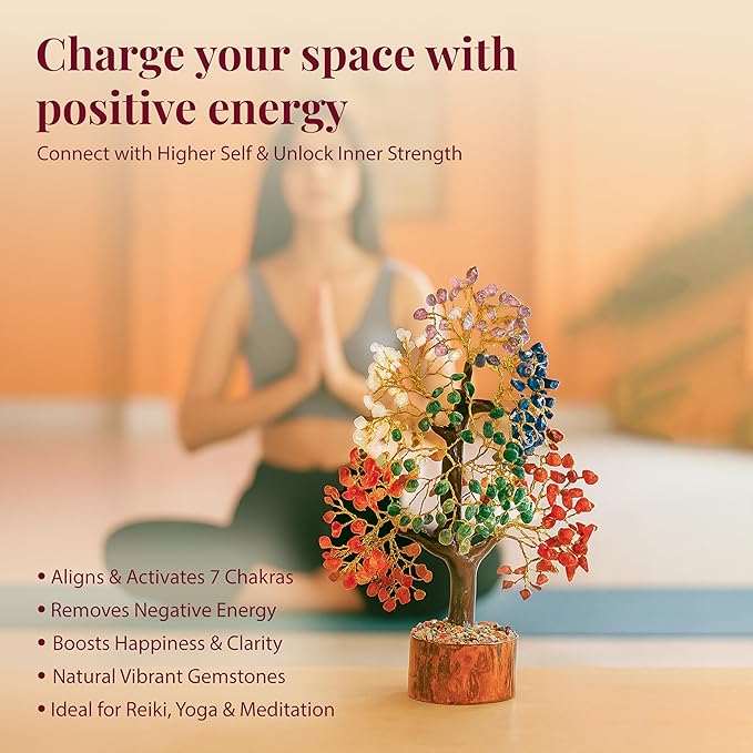 valentines day gifts 7 Chakra Healing Crystal Tree of Life, Feng Shui Crystal Tree for Good Luck, Helps in Positive Energy Reiki Healing Gifts for Women and Mom Birthday house warming gifts new home