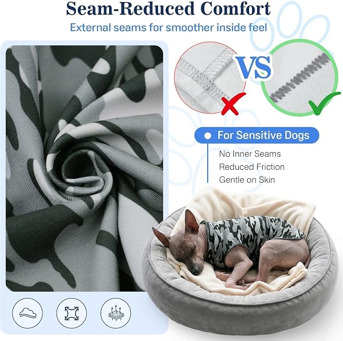 YUDODO Lightweight Dog Shirts, Stretchy Dog Tank Tops, Soft Pet Vest | Skin-Friendly, Breathable, Sleeveless, All Season Dog Clothes, For Small Medium Dogs, Gray Camo, M