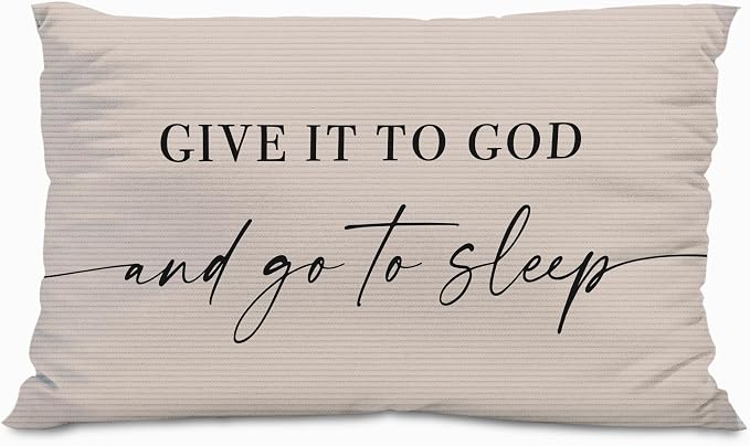 Give It to God and Go to Sleep, Decorative Corduroy Pillows Cover for Bed,Corduroy Pillows Cover for Bed,12x20 Inch Pillow Case,Decorative Corduroy Pillows Cover for Room（Tawny 12" x 20"）
