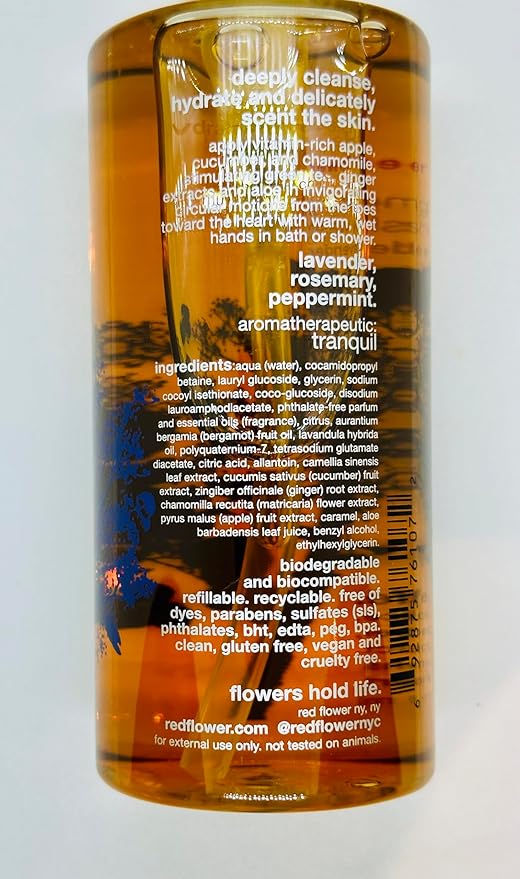 Red Flower French Lavender Body Care Duo: Purifying Body Wash & Softening Lotion for Hydrated, Smooth, and Nourished Skin
