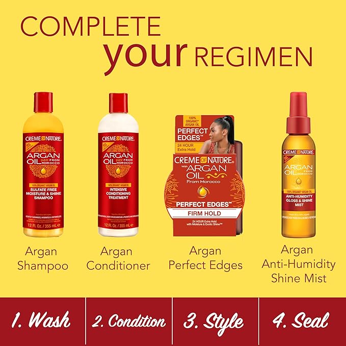 Creme of Nature with Argan Oil from Morocco Perfect Edges, 24 Hour Extra Hold with Moisture & Exotic Shine, 2.25 Ounce (Pack of 2)