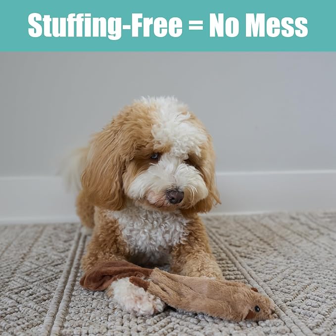 SPOT Skinneeez Beaver Dog Toy – 14" Stuffing-Free Plush Squeaky Dog Toy, Durable Interactive Toy for Small & Medium Dogs, Light to Moderate Chewers, Mess-Free Play