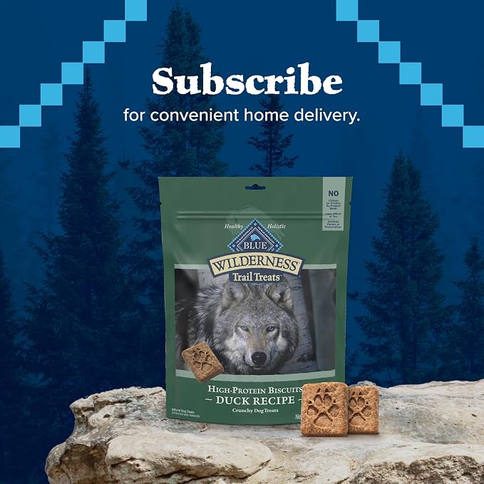 Blue Buffalo Wilderness Trail Treats Duck Crunchy Dog Biscuits, 24 oz | Real Duck #1 Ingredient, High Protein & Grain-Free Dog Snacks, Great for Training, No Artificial Preservatives