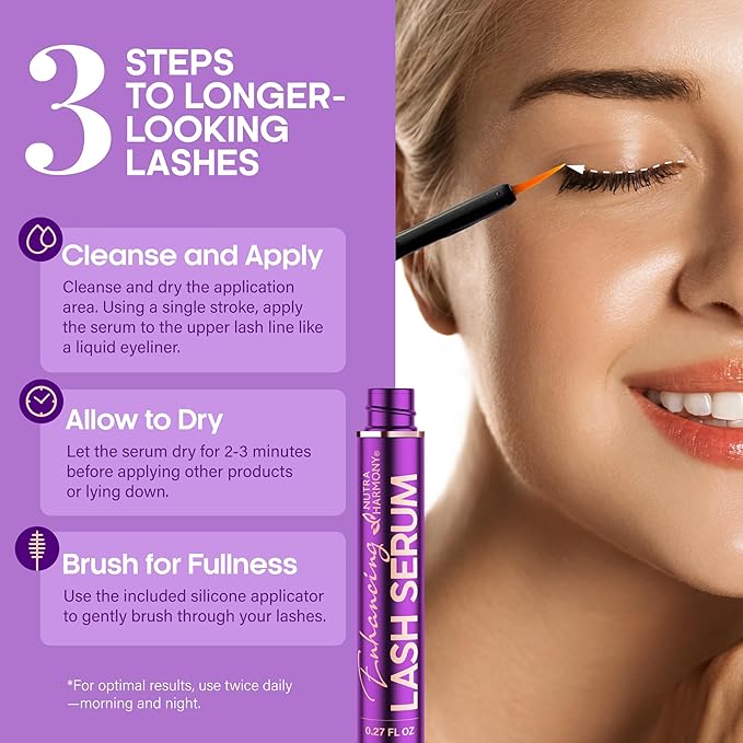 Lash Serum for Eyelash Growth – Pro Treatment with Keratin, Biotin & Peptides – Hyaluronic Acid, Creatine & Castor Oil – No Prostaglandins, Vegan, Non‑Irritating Formula for Longer, Fuller Lashes, 8ml