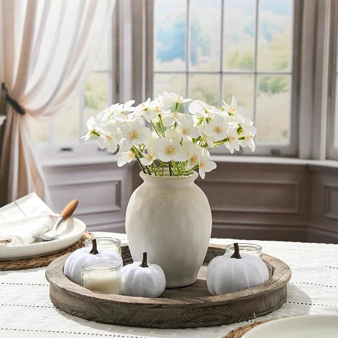 5.94" Ceramic Vase for Home Decor, Decorative Terracotta Farmhouse Rustic Vases for Living Room Kitchen Bedroom Bathroom Entryway Mantel Table, Pottery Vases for Pampas Grass Fresh Dried Flowers