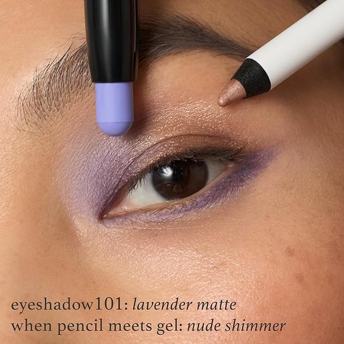 Julep Twice As Nice Eyeshadow Stick and Eyeliner Duo | Includes Eyeshadow 101 Creme-to-Powder Waterproof Shadow Stick, Lavender Matte and All-Day Gel Eyeliner Pencil, Nude Shimmer