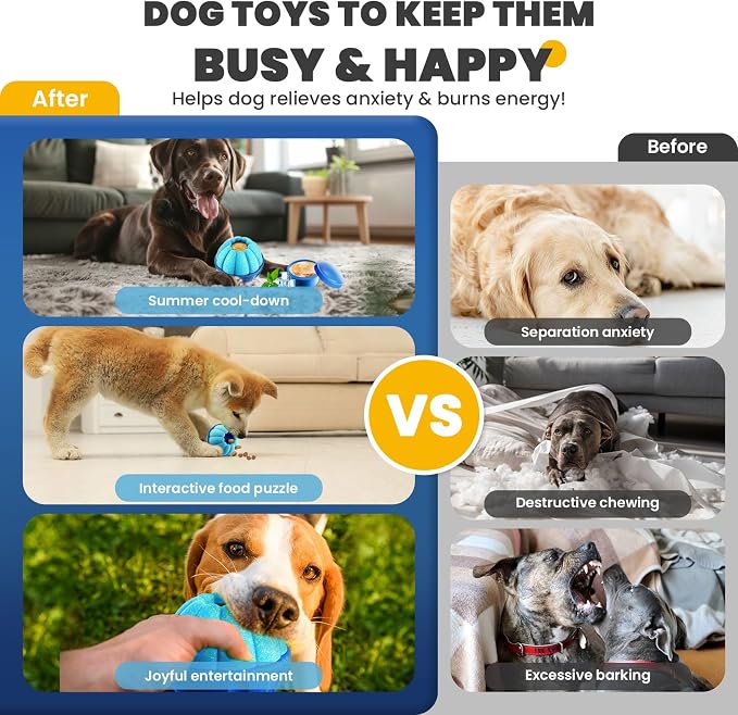 ABRRLO Frozen Dog Treat Toys to Keep Them Busy,Interactive Puzzle Treat Dispensing Dog Toys Ball,Frozen - Licking - Slow Feeder - Cognitive Dogs Enrichment Toy,Durable Small Medium Large Dogs Chew Toy
