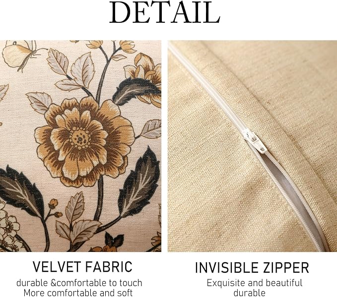 Vintage Linen Throw Pillow Cover,Set of 2,Diameter 16"-Murad D | Designer French Pillow Cover,Concealed Zipper Design,Sofa,Bedroom,Living Room,Lounge Chairs,All Season Home Decor