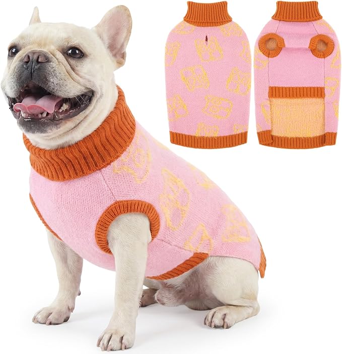 IDOMIK Turtleneck Dog Sweaters for Medium Dogs, Soft Knit Dog Sweater,M | Sleeveless Pet Pullover Sweatshirt, Warm Winter Dog Sweater Medium Size Dog, Cozy Dog Apparel Clothes for Christmas Wear