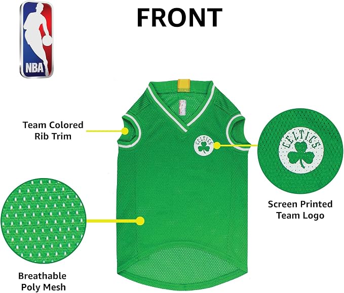 Pets First NBA BOSTON CELTICS DOG Jersey, Large - Tank Top Basketball Pet Jersey