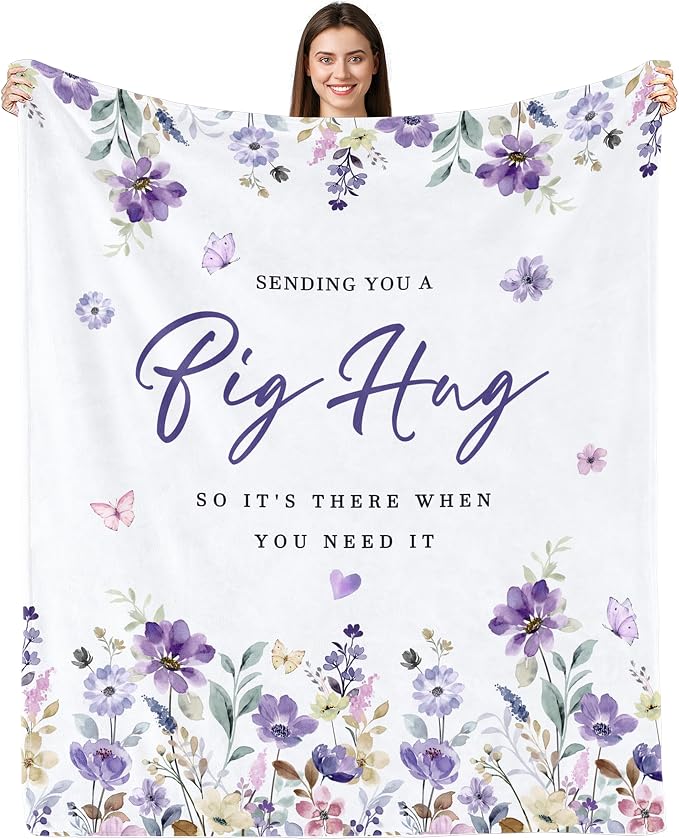 Get Well Gifts for Women, Inspirational Gifts for Women, Thinking of You Gifts After Surgery, Feel Better/Sympathy Gifts for Cancer Care, Hug/Healing Throw Blanket 60"x80"