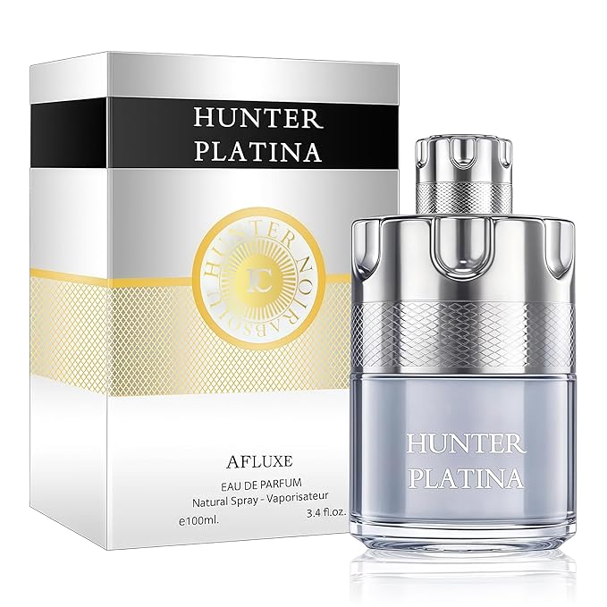 AFLUXE HUNTER PLATINA - Men's Cologne Long Lasting - Fresh Woody Eau de Parfum for Men - 100ml Gift Set
