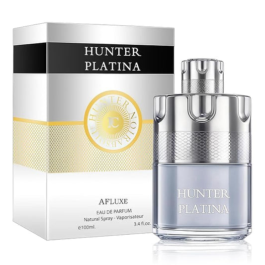 AFLUXE HUNTER PLATINA - Men's Cologne Long Lasting - Fresh Woody Eau de Parfum for Men - 100ml Gift Set