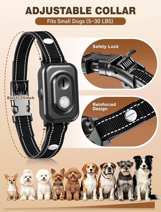 Small Dog Shock Collar with Remote - Specially Designed for Small Dogs 5-15 lbs, 5-30 lbs Puppies, Ultra-Light 0.92 Oz Dog Training Collar with Safe Beep Vibration Shock, IP67 Waterproof, Black
