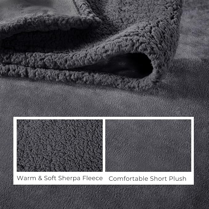 Waterproof Dog Blanket 60 x 80 in for Large Dogs, XL Washable Pet Blanket | Aodisman Thick Fleece Dog Throw Blanket, Leakproof Washable Furniture Protector for Sofa, Couch, Bed, Crate & Kennel, Grey