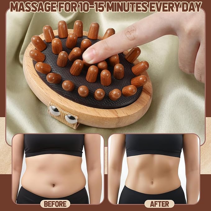 ProSuites Wooden Meridian Massage Body Brush for Cellulite Remover, Cellulite Lymphatic Drainage Massager for Body Shaping