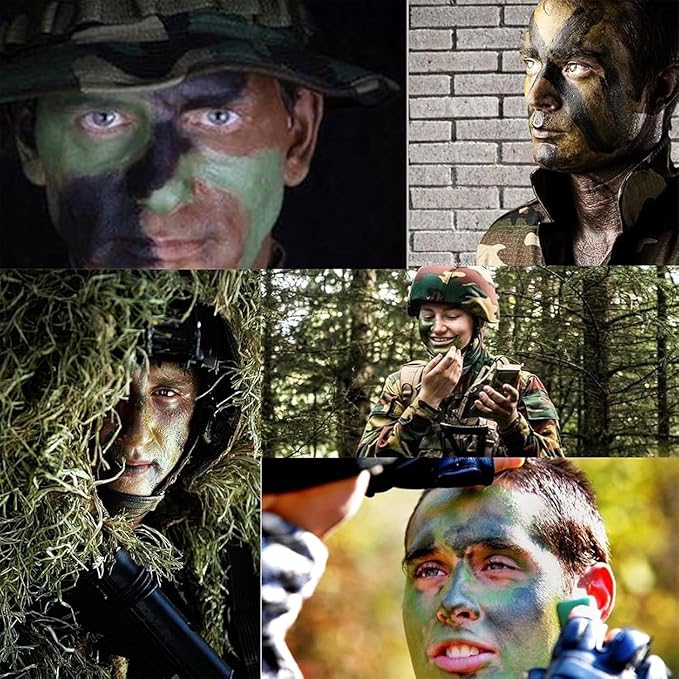 Tri-Color Character Makeup Palette Halloween, Special Effects and Theater Cream FX Palette Face Paint Face Paint Kit, Camouflage