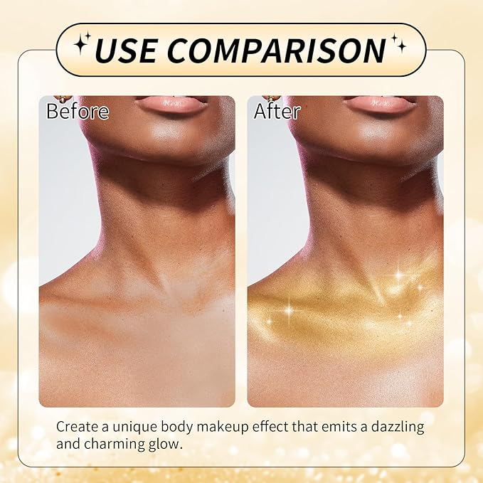 Gold Body Glitter Spray, Shiny Glitter Spray for Hair Body and Clothes, Long-Lasting Sparkle, Holographic Ultra Fine Shimmer Powder Glitter Hairspray for Rave Prom Makeup Halloween Crafts