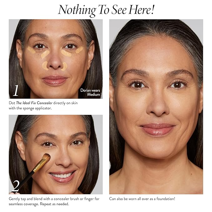 LAURA GELLER NEW YORK The Ideal Fix Concealer - Porcelain - Buildable Medium to Full Coverage Liquid Concealer - Covers Under Eye Dark Circles & Blemishes - Long-Lasting