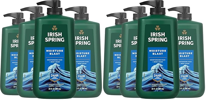 Irish Spring Moisture Blast Body Wash,30 Oz Pump,(Pack of 8)