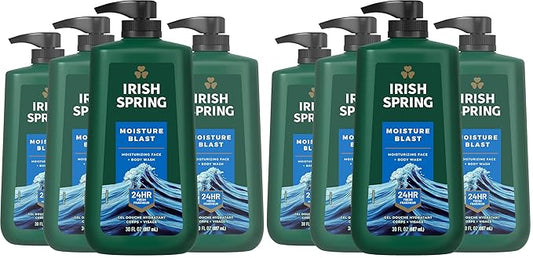Irish Spring Moisture Blast Body Wash,30 Oz Pump,(Pack of 8)