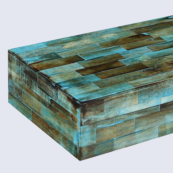 Handicrafts Home Large Decorative Storage Box with Lid – 10x6x2.5” Coffee Table Organizer, Keepsake- Decorative Boxes for Home Decor, Stylish Decorative Box for Office Decor- Verdigris