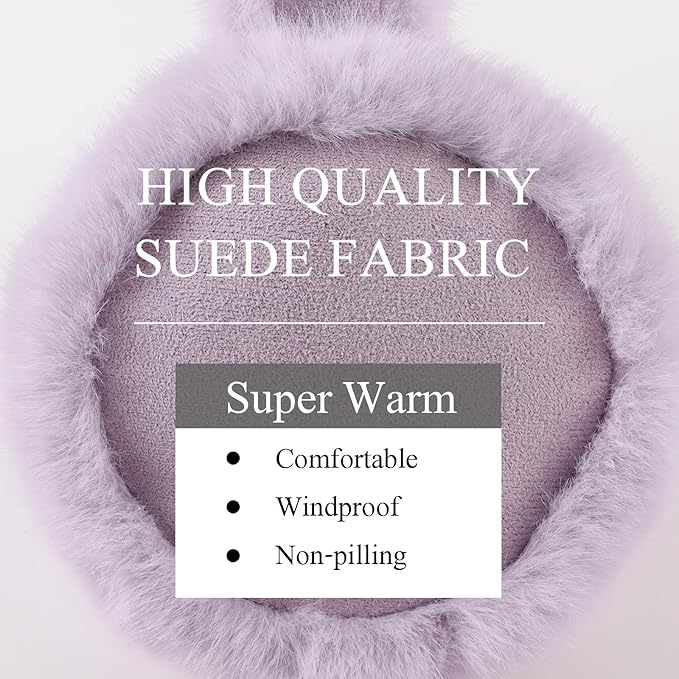 Zsedrut Winter Women Earmuff Foldable Ear Warmer Fluffy Ear Cover Warm Outdoor