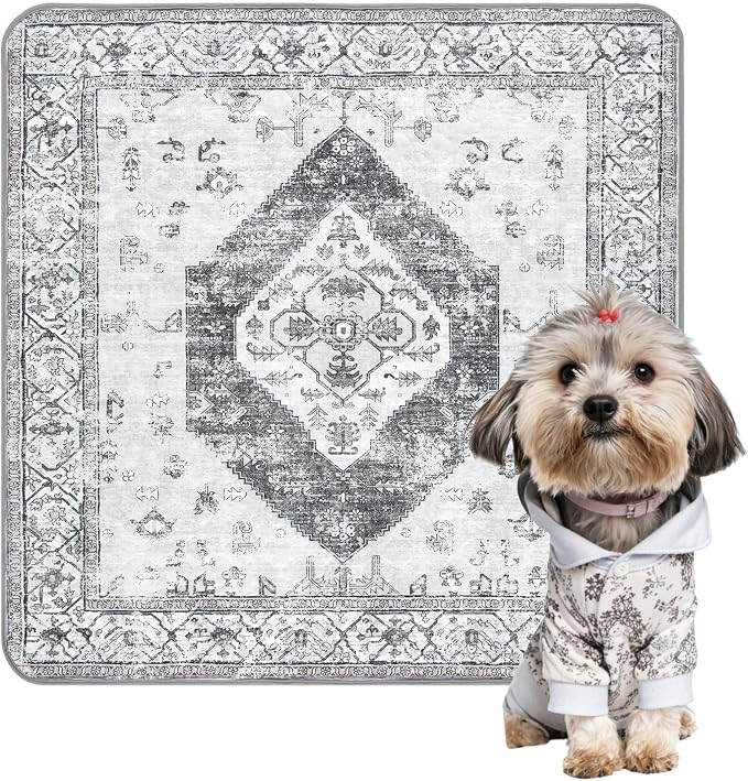 Lahome Extra-Large Washable Dog Pee Pads (72"x72") - Super Absorbent & Waterproof - Leakproof Reusable Mat for Playpens, Beds & Whelping , Convenient Cleanup,Gray