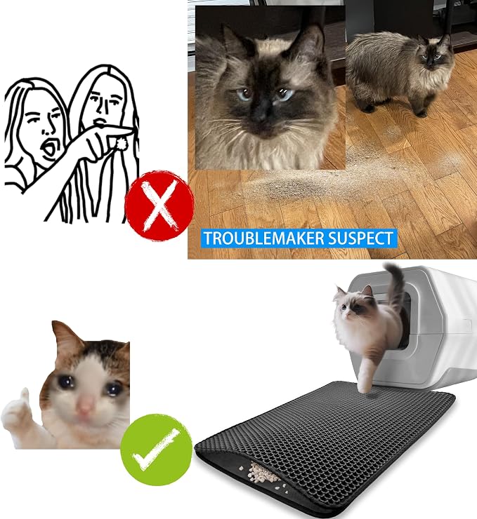 Cat litter Mat, Double Layer EVA Foam, Water & Urine Proof, Easy To Clean Trapper Folding Pad 23 * 17 Inch