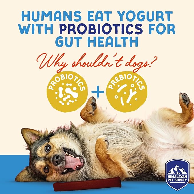 Himalayan Dog Chew Yogurt Sticks, Probiotic Dog Treats, Cranberry, 5 Treats | Dog Chews With Prebiotics, Probiotics & Protein, Digestive Support, Lactose & Gluten Free, Natural Dog Treats for All Breeds