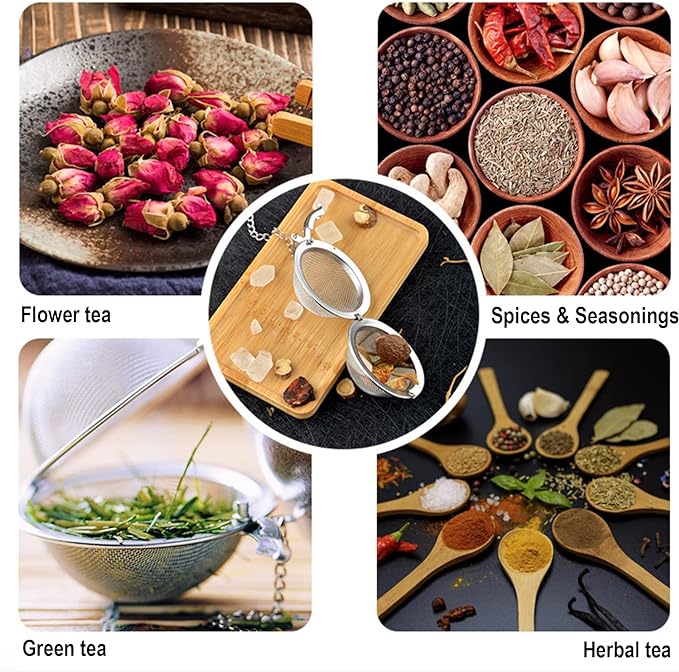 NSTaygate 2pcs Tea Infuser,Loose Leaf Tea Steeper Tea Strainer with Charm Handmade Dragonfly Butterfly Pendant Tea Ball Tea Filter Tea Infusers for Loose Tea