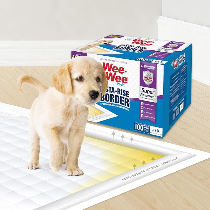 Four Paws Wee-Wee Super Absorbent Insta-Rise Dog Pee Pads, 100 Count