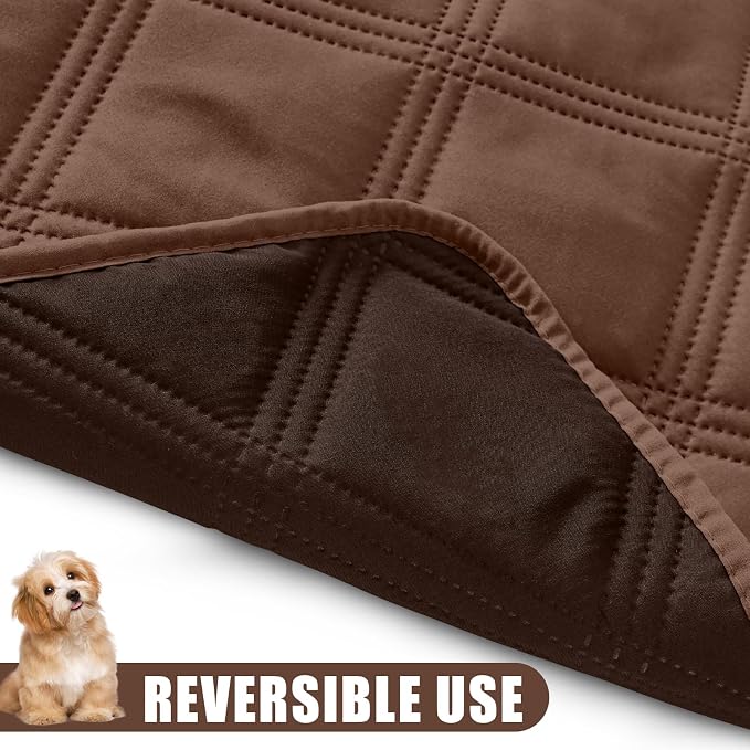 Smiry Waterproof Dog Bed Cover, Reversible Pet Blanket for Sofa Couch | Soft Washable Dog Blanket, Leakproof Couch Cover for Dogs Cats & Furniture Protection, 30x70, Brown/Chocolate