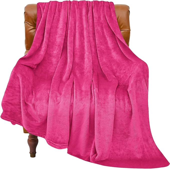 BEDELITE Fleece Blanket Soft Plush Throw for Couch Hot Pink 50"x60" | Ultra Soft Fleece, Plush Microfiber, Lightweight Warmth, All Season Comfort, Fade Resistant, Machine Washable, Couch Sofa Bed