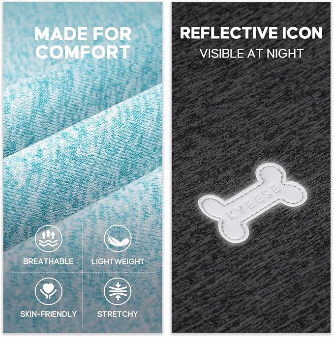 KYEESE 2Pack Dog Shirt for Small Dogs Sun Protection Tank Top for Summer | Reflective for Safety, Lightweight & Breathable, Shedding Control, Skin-Friendly for Sensitive Dogs, Easy On/Off, Quick Dry