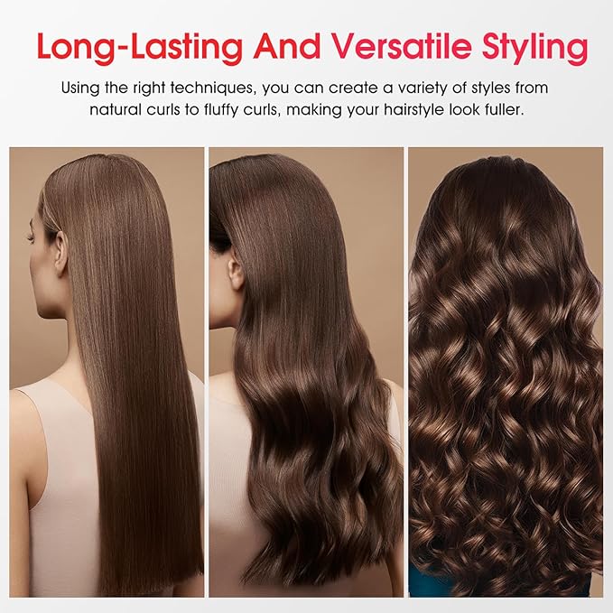 Rotating Curling Iron 1 Inch- LENA Z4 Automatic Curling Wand with Anti-Scald & Versatile Hair Protection, Titanium Coating, Easy-to-Use Design for Long-Lasting Shiny Curls, Dual Voltage