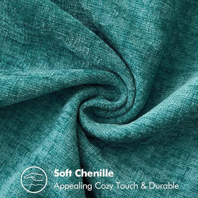 MIULEE Decorative Couch Throw Pillow Covers 16x16 Inch Teal 2 Pack | Farmhouse Pillow Covers with Stitched Edge, Soft Chenille Cushion Cases, for Sofa Bed Living Room Home Decor
